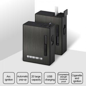 ARC-905 single black cigarette case-lighter  /GG_60a7a7b52ce21.jpeg